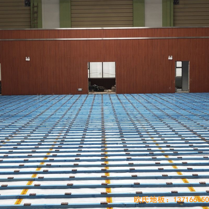 山西晉中榆次王湖小學(xué)運動木地板施工案例