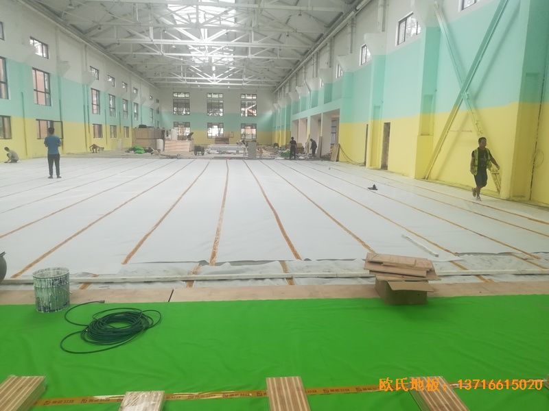 鄭州中原區酷康籃球館運動木地板鋪裝案例
