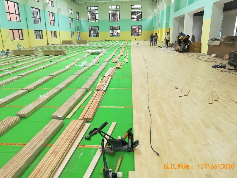 鄭州中原區酷康籃球館運動木地板鋪裝案例