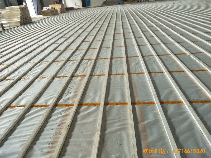 江蘇新能源科技公司籃球館運動地板鋪設案例1