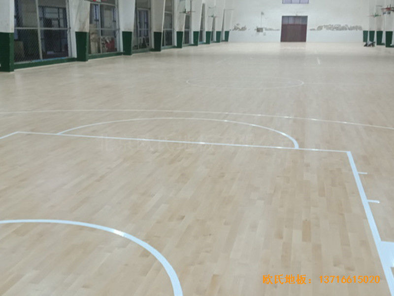 河北滄州體育學(xué)校籃球館體育地板施工案例3