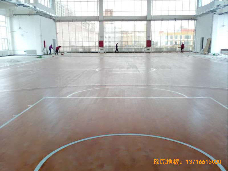 甘肅天水清水縣農業學院籃球館體育地板施工案例5