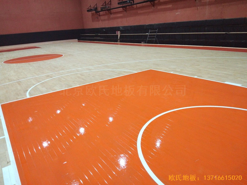 石家莊青園街電信營業廳對面籃球館體育木地板鋪設案例5