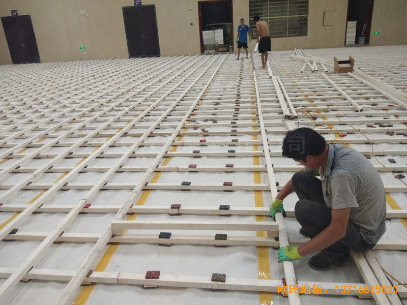 南充特戰訓練基地籃球館運動木地板鋪裝案例1