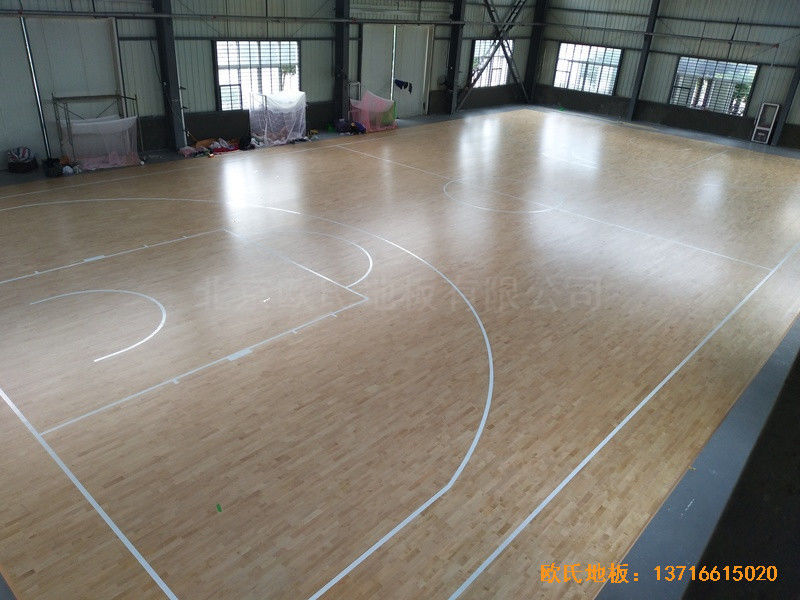 安微淮南開發區籃球館運動地板施工案例4