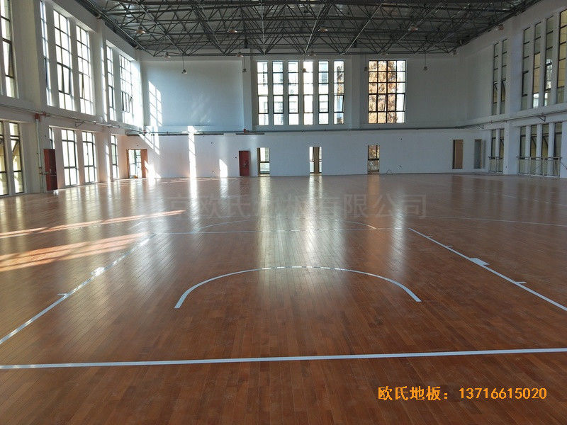 安徽上派學區中心學校籃球館運動木地板施工案例0