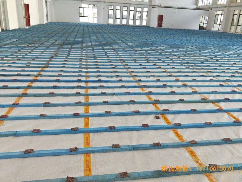 安徽上派學區中心學校籃球館運動木地板施工案例1