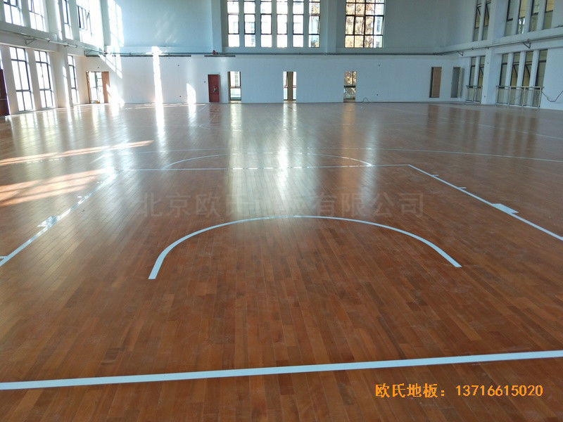 安徽上派學區中心學校籃球館運動木地板施工案例4